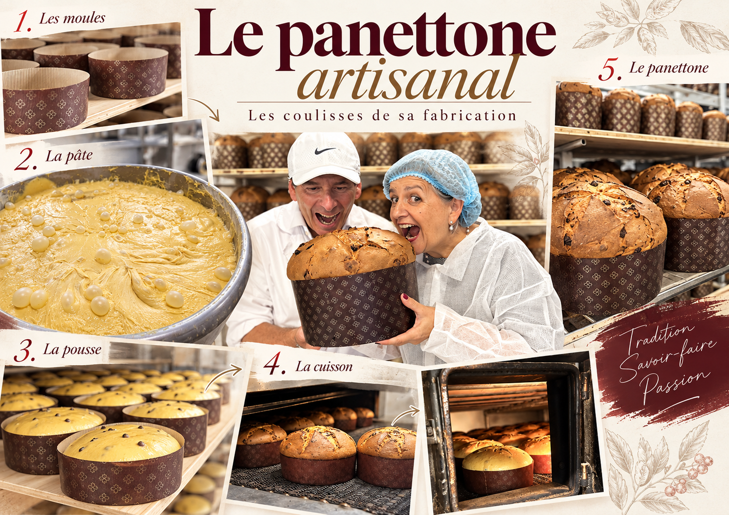 Photographies de la fabrication de nos panettoni artisanaux
